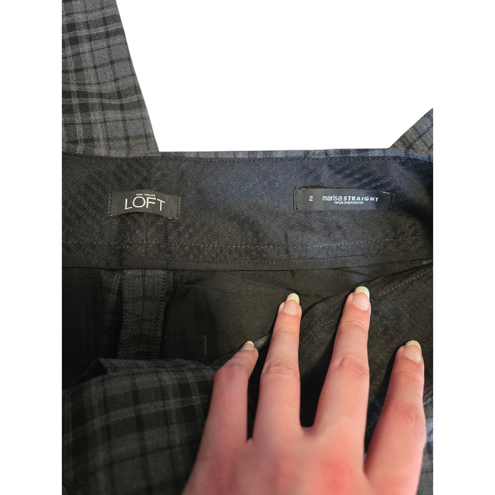 Ann Taylor LOFT black and gray plaid dress pants, size 2 - Picture 3 of 4